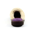 Purple - Back - Lazy Dogz Womens-Ladies Otto Faux Fur Trim Suede Slippers