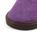 Purple - Close up - Lazy Dogz Womens-Ladies Otto Faux Fur Trim Suede Slippers