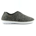 Grey - Side - Lunar Womens-Ladies Colette Leather Slippers