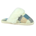 Blue - Front - Lunar Womens-Ladies Kayden Faux Fur Lined Slippers