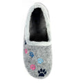 Grey - Lifestyle - Lazy Dogz Womens-Ladies Charley Paw Print Slippers