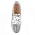 Silver - Pack Shot - Lunar Womens-Ladies Aria Leather Trainers