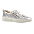 Silver - Front - Lunar Womens-Ladies Aria Leather Trainers
