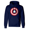 Navy-Red-White - Front - Captain America Unisex Adult Shield Hoodie