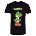 Black - Front - Super Mario Unisex Adult Yoshi T-Shirt