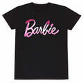 Black - Front - Barbie Unisex Adult Melted Logo T-Shirt