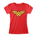 Red - Side - DC Comics Womens-Ladies Wonder Woman Logo Fitted T-Shirt