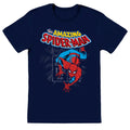Navy - Front - Spider-Man Unisex Adult Amazing T-Shirt