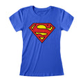 Blue - Side - Superman Womens-Ladies Logo T-Shirt