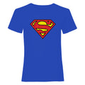 Blue - Front - Superman Womens-Ladies Logo T-Shirt