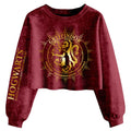 Maroon - Front - Harry Potter Womens-Ladies Gryffindor Constellation Acid Wash Crop Sweatshirt