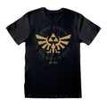 Black - Front - Legend Of Zelda Unisex Adult Hyrule Kingdom Crest T-Shirt