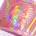 Pink - Side - Hype Childrens-Kids Aurora Holographic Sliders