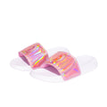 Pink - Front - Hype Childrens-Kids Aurora Holographic Sliders
