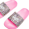 Pink-Black - Pack Shot - Hype Childrens-Kids Disco Leopard Sliders