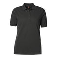 Black - Front - ID Womens-Ladies Pro Wear Short Sleeve Regular Fitting Classic Polo Shirt