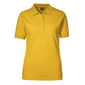Yellow - Front - ID Womens-Ladies Pro Wear Short Sleeve Regular Fitting Classic Polo Shirt