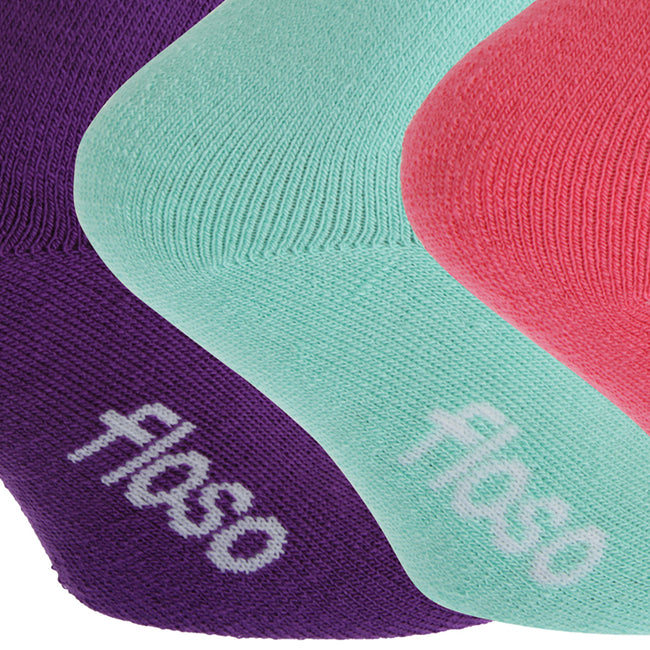 Pink-Purple-Teal - Back - FLOSO Childrens Boys-Girls Winter Thermal Socks (Pack Of 3)