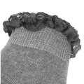 Grey - Back - Childrens Girls Ruffled Trim School Socks (Pack Of 3)