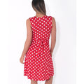 Red-White - Side - Krisp Womens-Ladies Knot Front Polka Dot Mini Dress