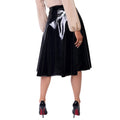 Shiny Black - Back - Krisp Womens-Ladies High Waist Full Midi Skirt