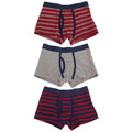 Red-Navy-Grey - Front - Tom Franks Boys Trunks With Keyhole Underwear (3 Pack)