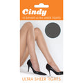 Storm Grey - Side - Cindy Womens-Ladies 10 Denier Ultra Sheer Tights (1 Pair)