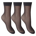 Barely Black - Back - Silky Womens-Ladies Smooth Knit Ankle High (3 Pairs)