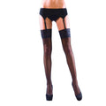 Black - Front - Silky Womens-Ladies Shine Lace Stockings (1 Pair)