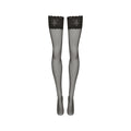 Black - Back - Couture Womens-Ladies Luxurious Deep Lace Hold Up Stockings