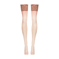 Natural - Back - Couture Womens-Ladies Luxurious Deep Lace Hold Up Stockings