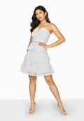 White - Back - Girls On Film Womens-Ladies Starry Eyed Tiered Lace Dress