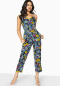 Blue - Pack Shot - Girls On Film Womens-Ladies Florence Sweetheart Floral Jumpsuit
