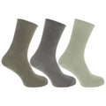 Green-Grey - Front - Mens Casual Non Elastic Bamboo Viscose Socks (Pack Of 3)