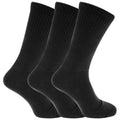 Black - Front - Mens Extra Wide Comfort Fit Wide Feet Diabetic Socks (3 Pairs)