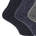 Shades Of Blue - Back - Mens Wool Blend Fully Cushioned Thermal Boot Socks (Pack Of 3)
