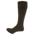Khaki - Back - Mens Scottish Highland Wear Wool Kilt Hose Socks (1 Pair)