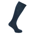 Blue-Black-Navy - Side - Mens 100% Cotton Ribbed Knee High Socks (Pack Of 3)