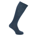 Blue-Black-Navy - Back - Mens 100% Cotton Ribbed Knee High Socks (Pack Of 3)