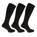 Black - Front - Mens 100% Cotton Ribbed Knee High Socks (Pack Of 3)