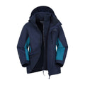 Blue - Back - Mountain Warehouse Childrens-Kids Cannonball 3 in 1 Waterproof Jacket