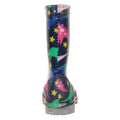 Light Teal-Black-Pink - Side - Mountain Warehouse Childrens-Kids Splash Wellington Boots
