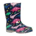 Light Teal-Black-Pink - Front - Mountain Warehouse Childrens-Kids Splash Wellington Boots