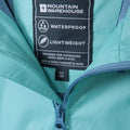 Teal - Close up - Mountain Warehouse Childrens-Kids Torrent Taped Seam Waterproof Jacket