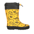 Yellow - Back - Mountain Warehouse Childrens-Kids II Dinosaur Winter Wellington Boots