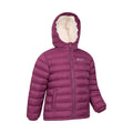 Pink - Side - Mountain Warehouse Childrens-Kids Seasons Faux Fur Lined Padded Jacket