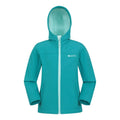 Teal - Front - Mountain Warehouse Childrens-Kids Water Resistant Soft Shell Jacket