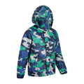 Blue - Side - Mountain Warehouse Childrens-Kids Pakka Camo Waterproof Jacket