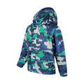 Blue - Pack Shot - Mountain Warehouse Childrens-Kids Pakka Camo Waterproof Jacket