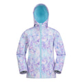 Magic Purple - Front - Mountain Warehouse Childrens-Kids Exodus II Tie Dye Water Resistant Soft Shell Jacket